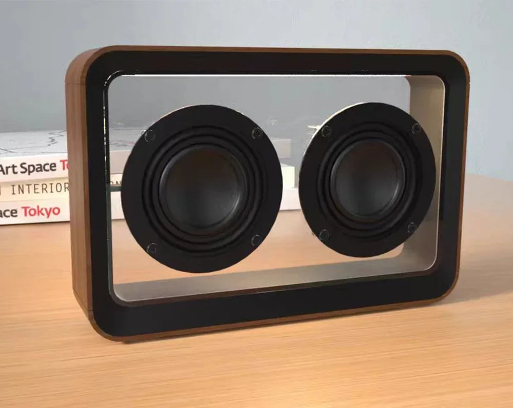 Wireless Bluetooth Speaker with Duel Horn Transparent Comfortable Reading Light Portable Stereo HIFI Sound Quality Music Box