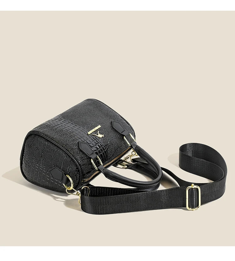 Small Handbag Women's Fashion Shoulder Crossbody Bag Solid Color Black