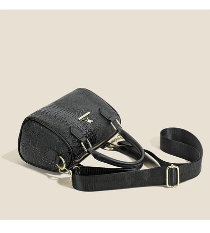 Small Handbag Women's Fashion Shoulder Crossbody Bag Solid Color Black