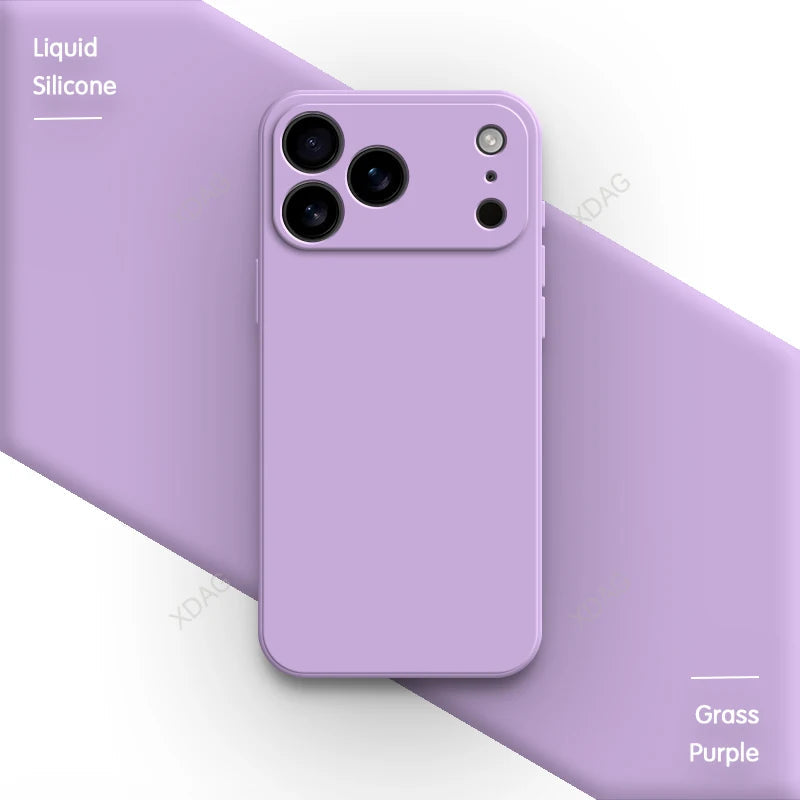 Liquid Silicone Original Phone Case for iPhone 17 Pro Max Air 17Pro 17Max 5G Straight Edge Lens Protection Soft Basic Back Cover RELUX.STORE