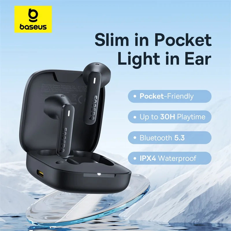 Baseus Bowie E16 Wireless Earphones Bluetooth 5.3 TWS Earbuds IPX4 Waterproof Earphone 30H Playtime 13mm Driver HIFI Headphones RELUX.STORE