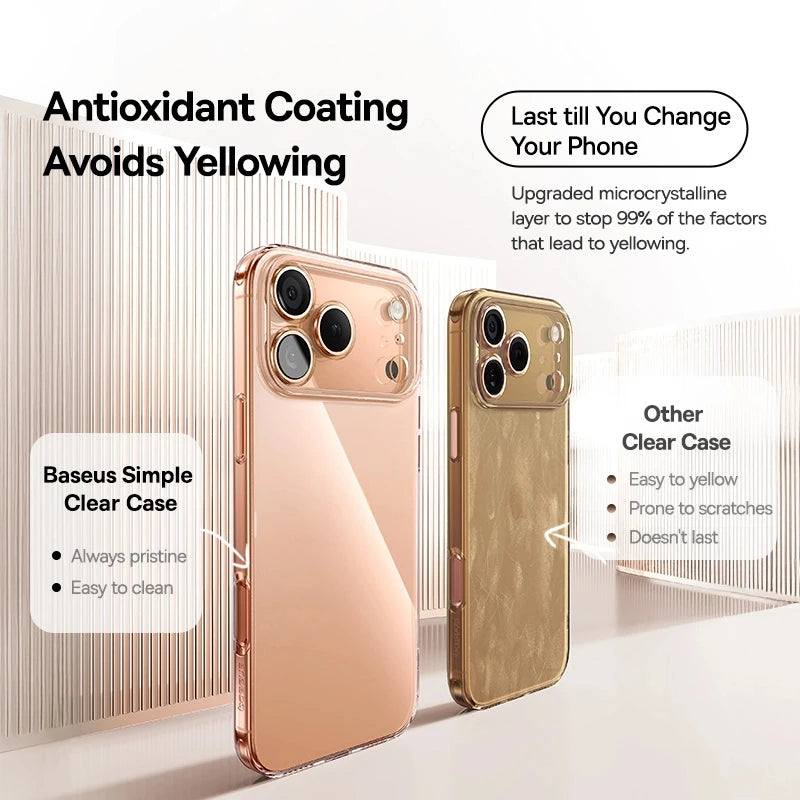 Baseus Clear Case For iPhone 17 Pro Max Soft TPU Case For iPhone 17 Air Anti-drop Ultra Thin Cover For iPhone 16 15 Pro Max Case RELUX.STORE