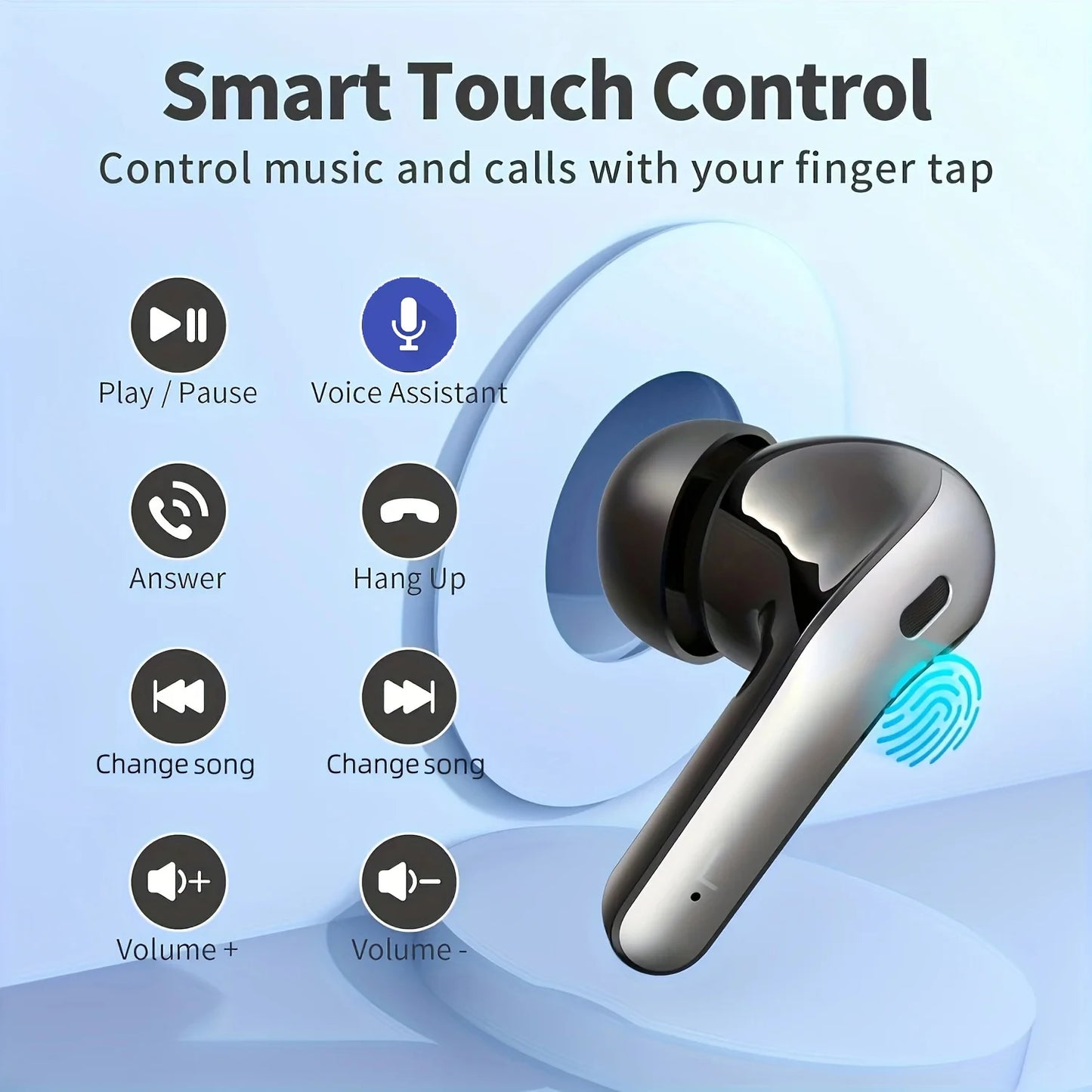 Blue Tooth Headset Touch Control Headphone Voice Control Sports Gaming Earphone With Microphone IPX7 Waterproof Men Women Gift