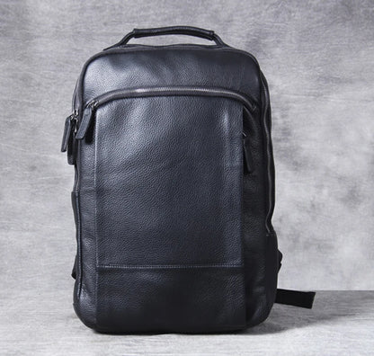 Vintage Crazy Horse Genuine Leather Backpack Men Backpack Laptop Leather Daily Bagpack Male Rucksack Trave Hiking Knapsack Large