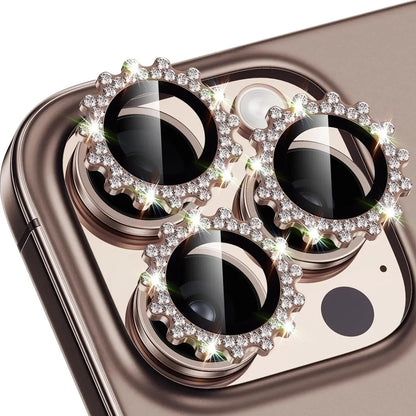 2-3Pcs Bling 3D Metal Gear Design Diamond Camera Lens Glass Protector For IPhone 16 17 Pro Max 16Plus Case Friendly Rings RELUX.STORE