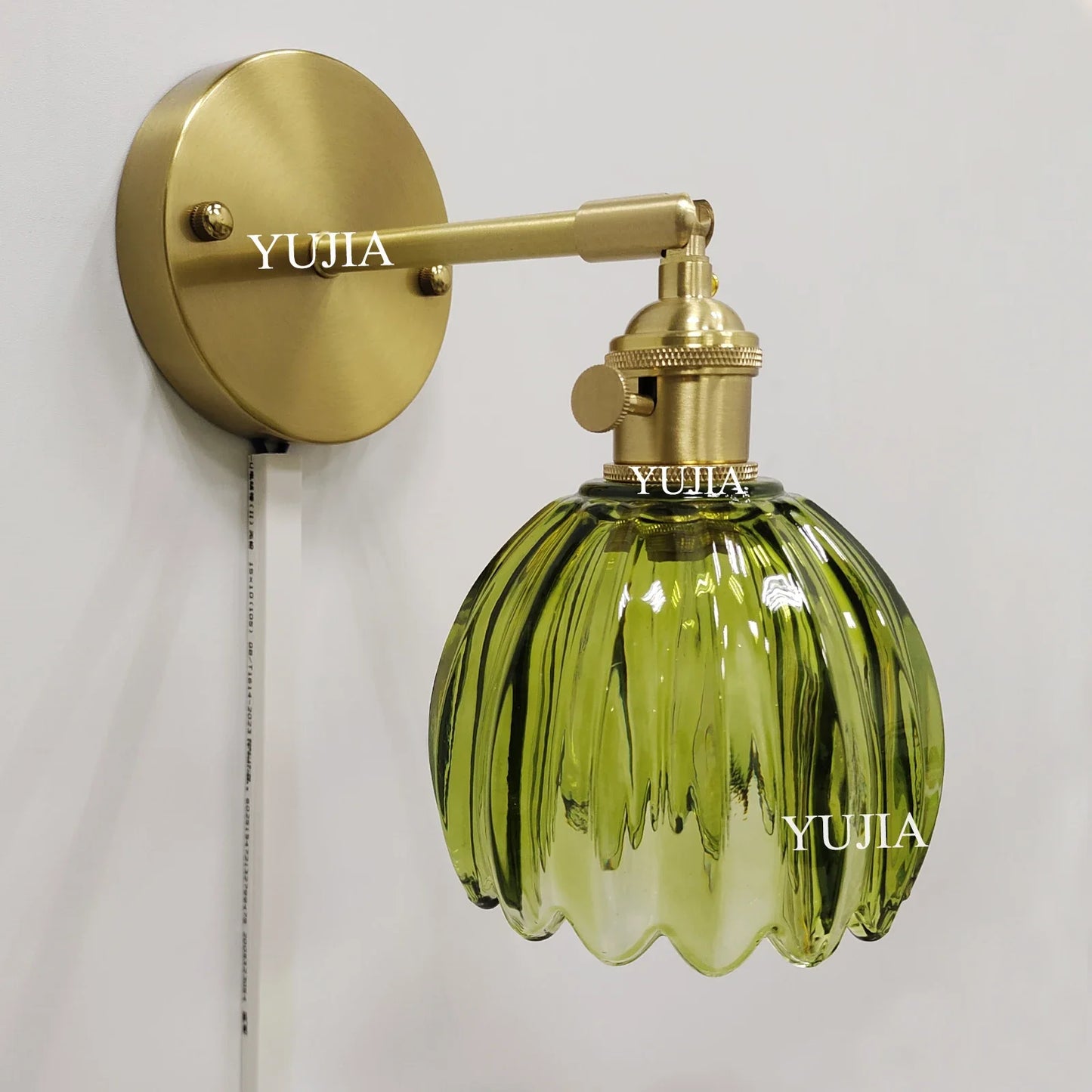 Modern Japanese Retro Floral Glass Wall Lamp Modern Simple Bedside Lamp For Bedroom Study Led Mirror Light Nordic Wall Sconce