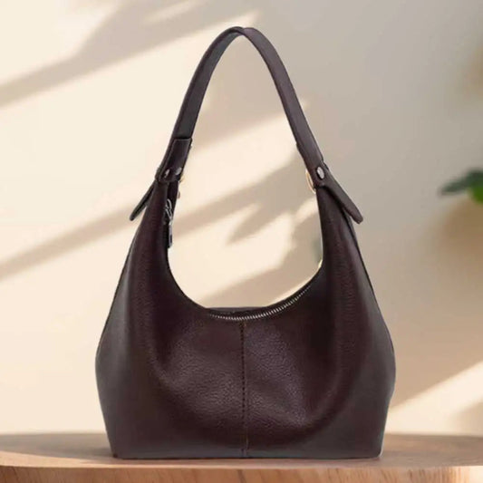 Women Simple Shoulder Purse PU Leather Soft Hobo Bags Solid Color Casual Armpit Handbag Girls Outdoor Daily Bag RELUX.STORE