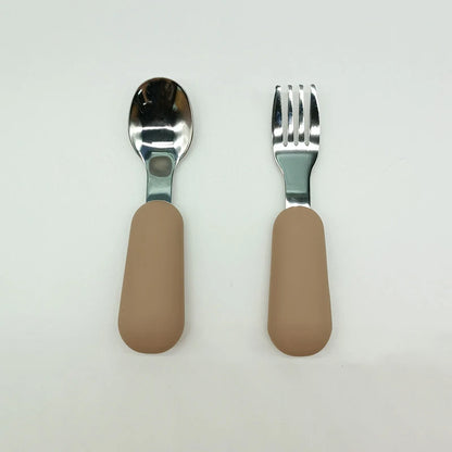Baby Gadgets Tableware Set Children Utensil Stainless Steel Toddler Dinnerware Cutlery Cartoon Infant Food Feeding Spoon Fork