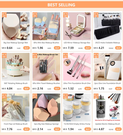 Makeup Brush Storage Box 360 Rotating Makeup Brush Holder Organizer Desktop Lipstick Powder Brush Bucket Comestic Tools Box RELUX.STORE