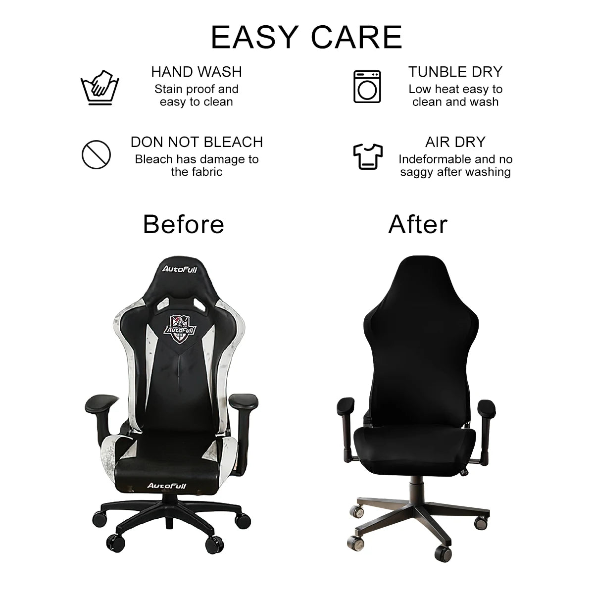 4pcs/set Elastic milk silk water and electricity resistant competitive chair cover, internet cafe gaming hall chair cover