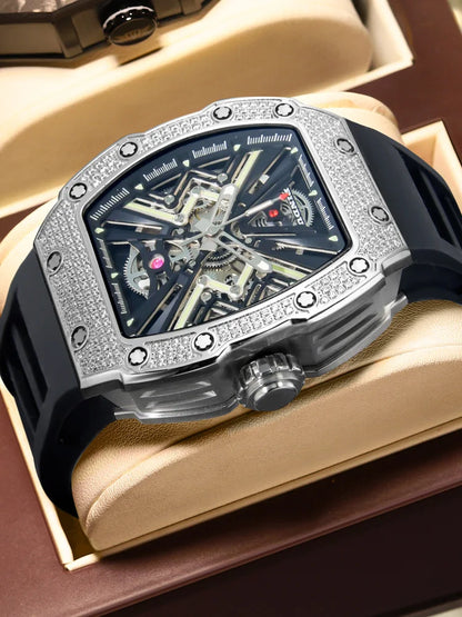 PINDU New Men Watch 50 Meter Waterproof Stainless Steel Case Luminous Sapphire mirror Dial Fashionable Men Mechanical Watch