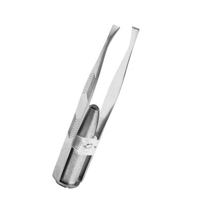 1pcs Hot Sales Portable Stainless Steel Button Cell Smart Design Eyebrow Hair Remove Tweezer with LED Light Makeup Tool RELUX.STORE