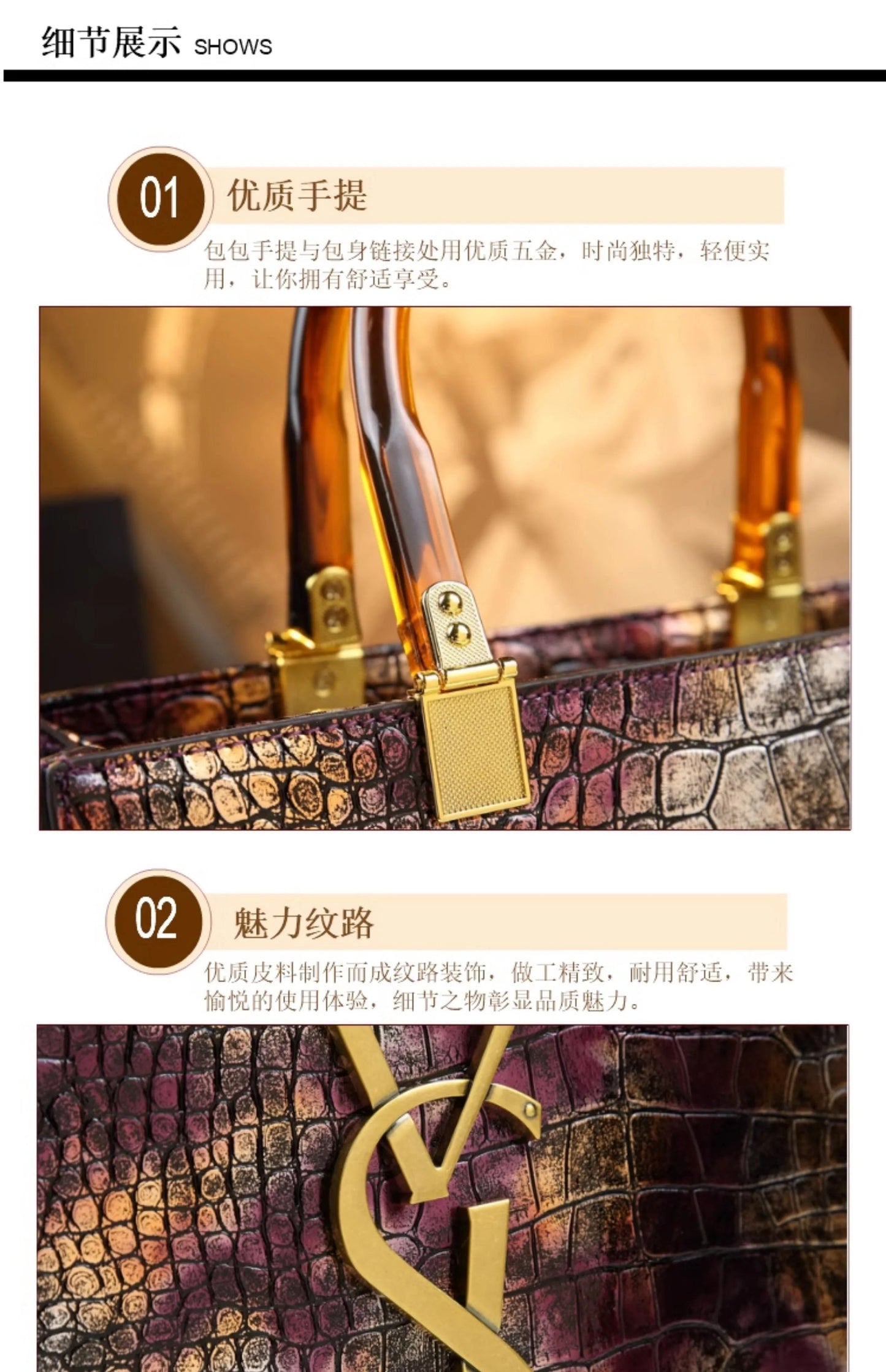 2025 New Arrival All-match Crocodile Pattern Atmospheric Middle-aged Women's Bag Large Capacity Portable Tote Bag Handbags RELUX.STORE