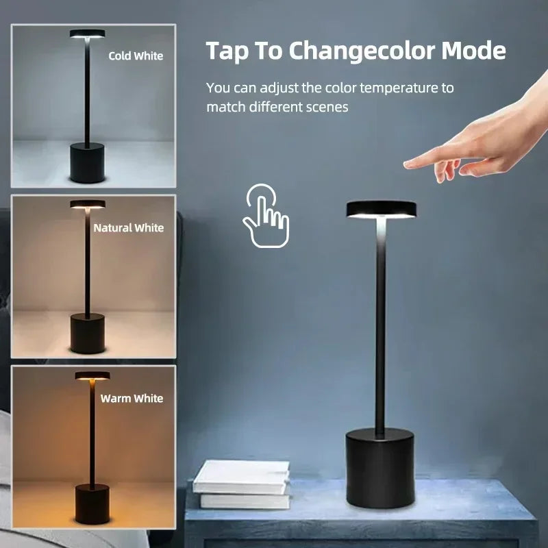 Rechargeable LED Night light Touch Table Lamp Writing Lamp Bedside Creative Ambient Lights Bar Outdoor Decoration Night Lighting