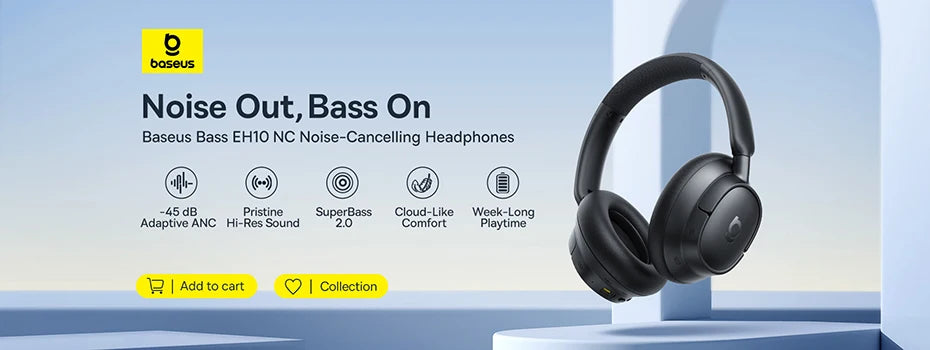 Baseus D02 Pro Wireless Headphones Bluetooth Earphone 5.3 Foldable Headset Sport Over the Ear Headphone Gaming Bluetooth Earbuds RELUX.STORE