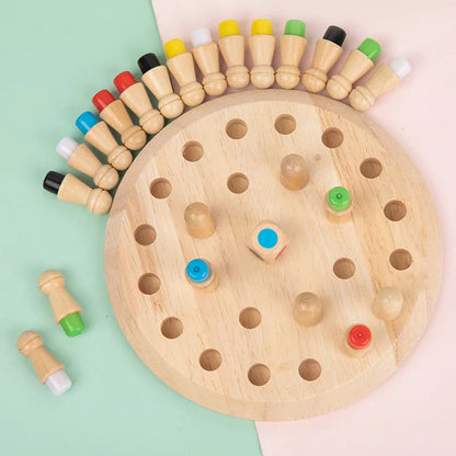 Wooden Memory Match Stick Chess Color Game Board Puzzles Montessori Educational Toy Cognitive Ability Learning Toys For Children RELUX.STORE