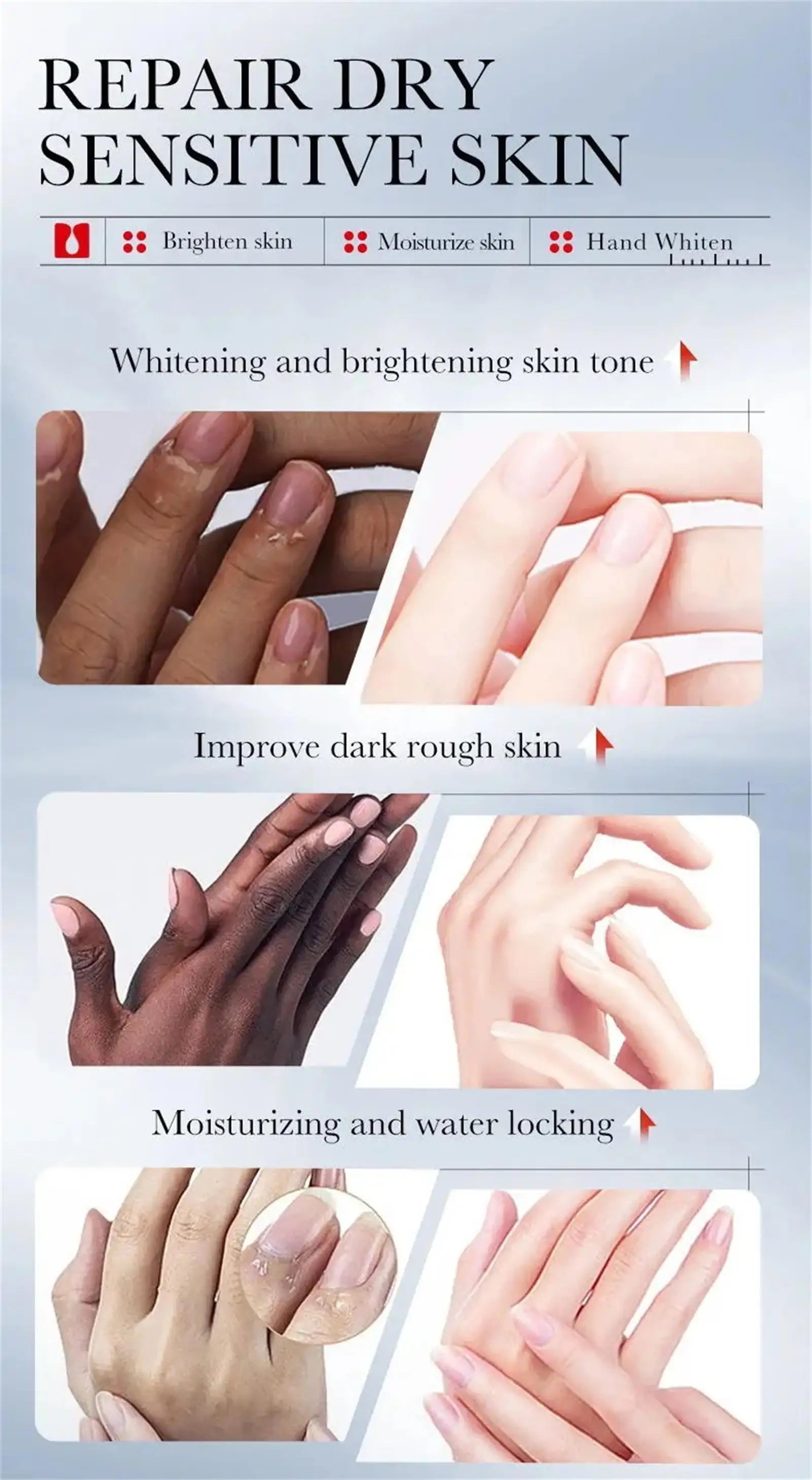 Fast Whitening Dark Knuckles Brighten Hand Cream Melanin Corrector Moisturizing Intense Stains Remover Products Skin Care RELUX.STORE
