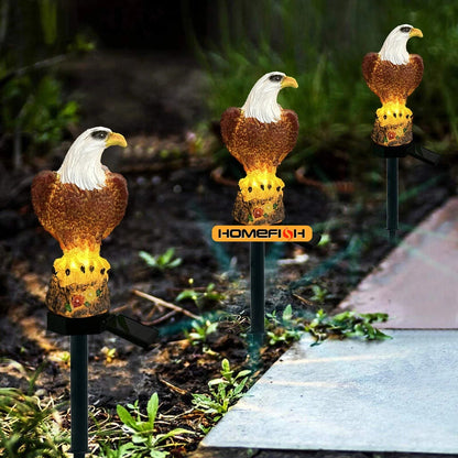 Solar Resin Eagle Lawn Lamp - Outdoor LED Ground Light, Patio & Garden Decorative Lamp