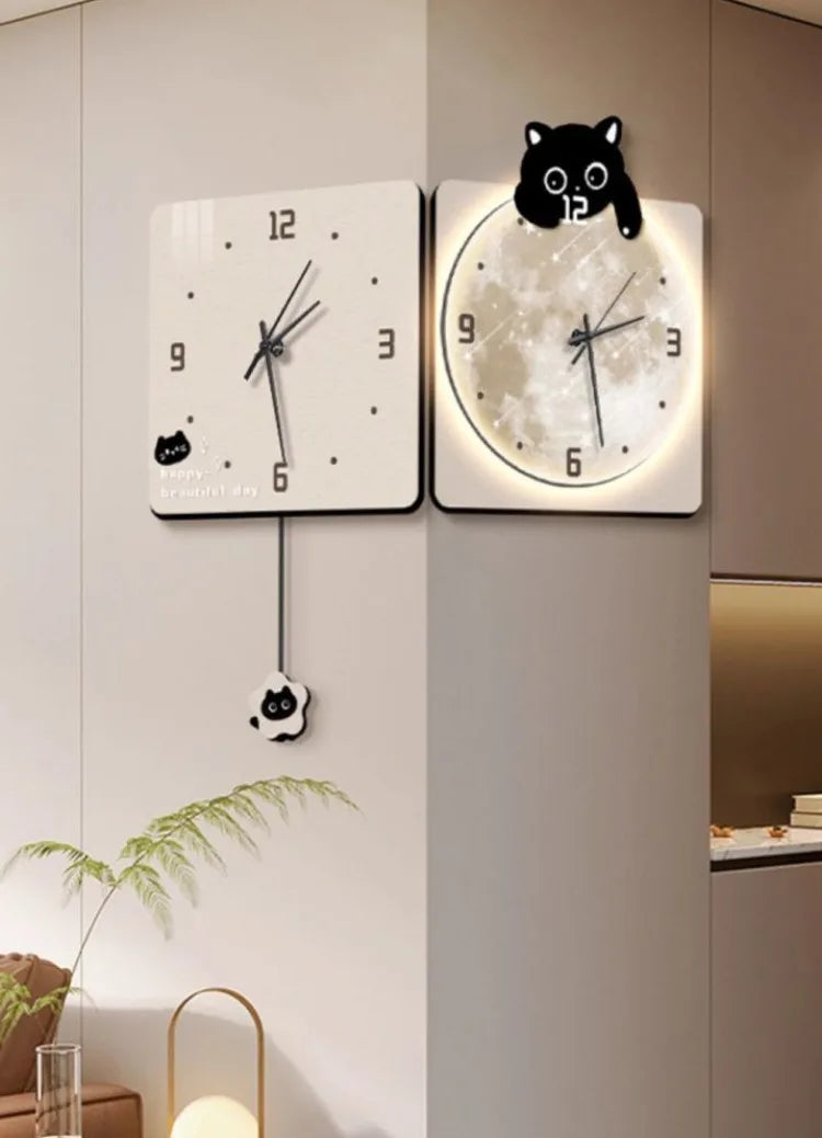 Modern Corner Wall Clock Large Interior Wall Clock Led Digital Watch Luxury Living Room Decorations Home Decoration Accessories