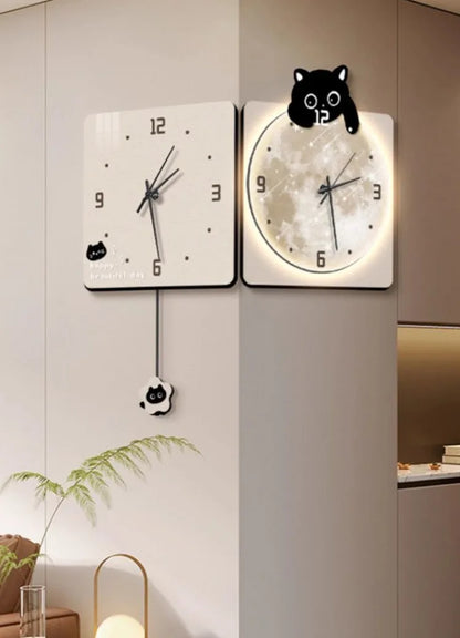 Modern Corner Wall Clock Large Interior Wall Clock Led Digital Watch Luxury Living Room Decorations Home Decoration Accessories