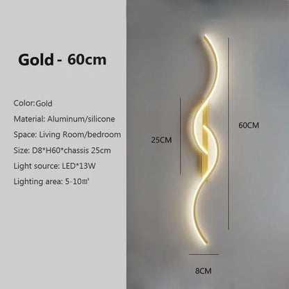Modern LED Wall Lamp Minimalist Led Light Bedroom Bedside Long Strip Wall Sconces Living Room Sofa Home Indoor Lighting Fixture RELUX.STORE