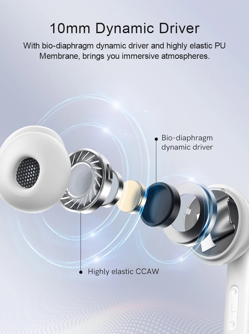 QCY T13 ANC Earphone Bluetooth 5.3 Active Noise Cancellation -28dB Wireless Headphone Fast Charge Earbuds 0.068' Low Latency RELUX.STORE