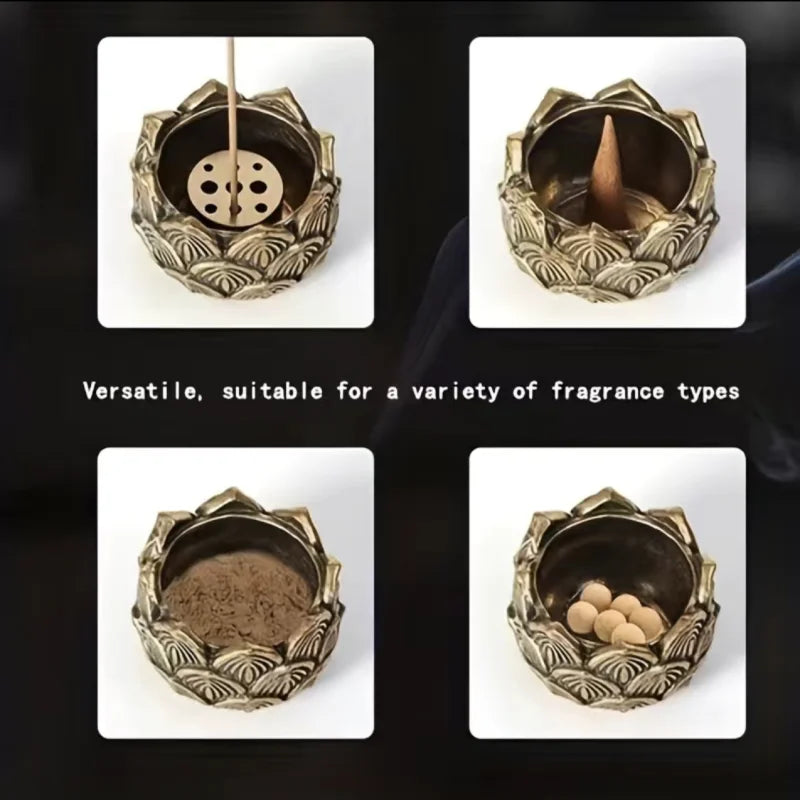 1pc Hollow Lotus Incense, Burner Hollow Incense Serving Tea Table Ornament, Mini Incense Burner RELUX.STORE