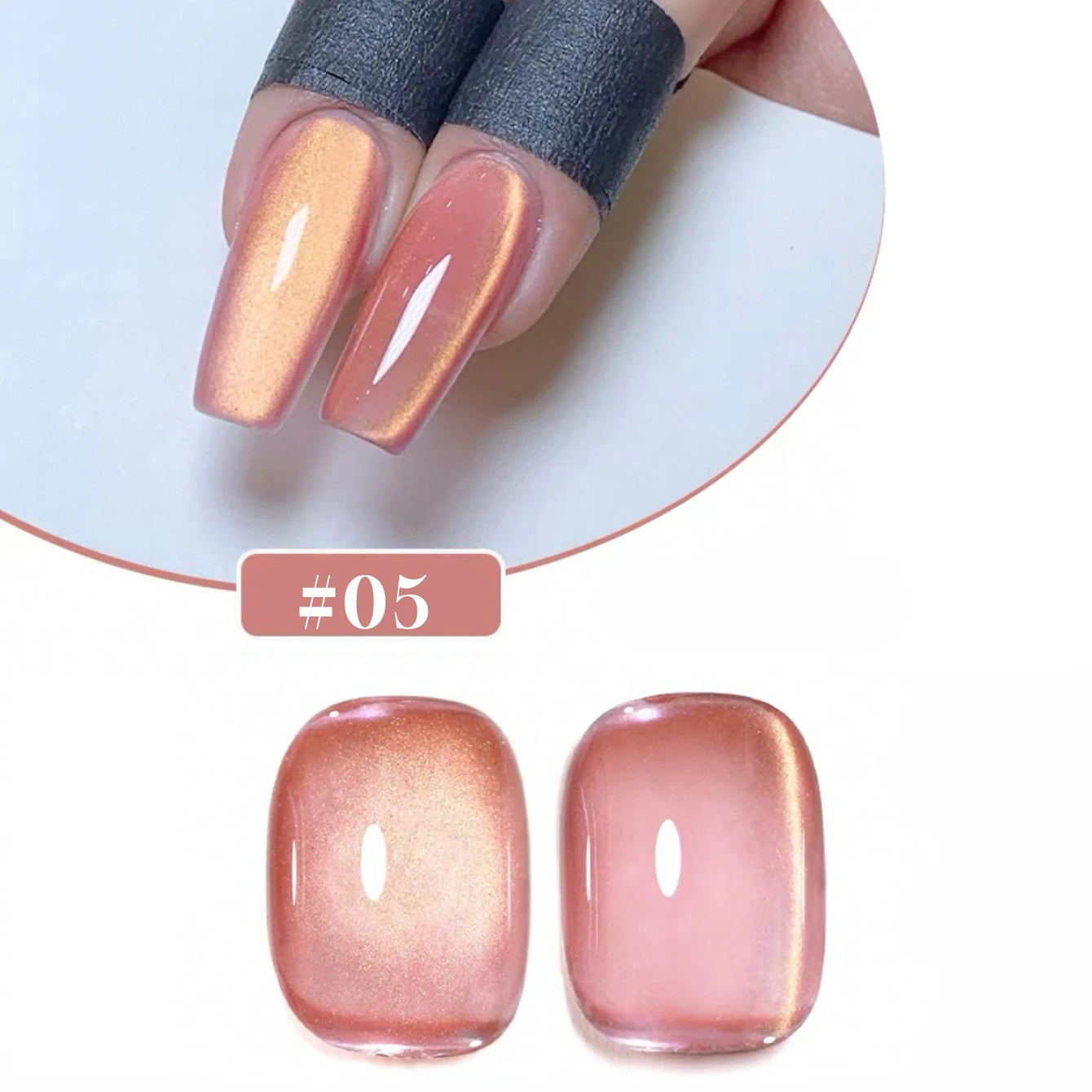 1/6PCS SS25 Cat Eye Gel Polish w/Glass Beads & Crystal, 5 Colors Salon DIY Nail Supplies Kit for Pro Nails Manicure RELUX.STORE