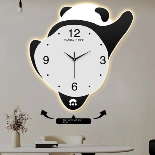Panda Glowing Swinging Wall Clock HOT SALES