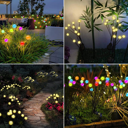 10 LED Solar Garden Lights Powered Firefly Lights Outdoor Waterproof Vibrant Garden Lights for Patio Pathway Decoration,Warm RELUX.STORE