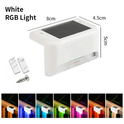 1-8 Pack Led Solar Step Lights Outdoor Fence Garden Lamp for Stairs Yard Patio Pathway Deck 3 Colors Waterproof RGB Sunlight RELUX.STORE