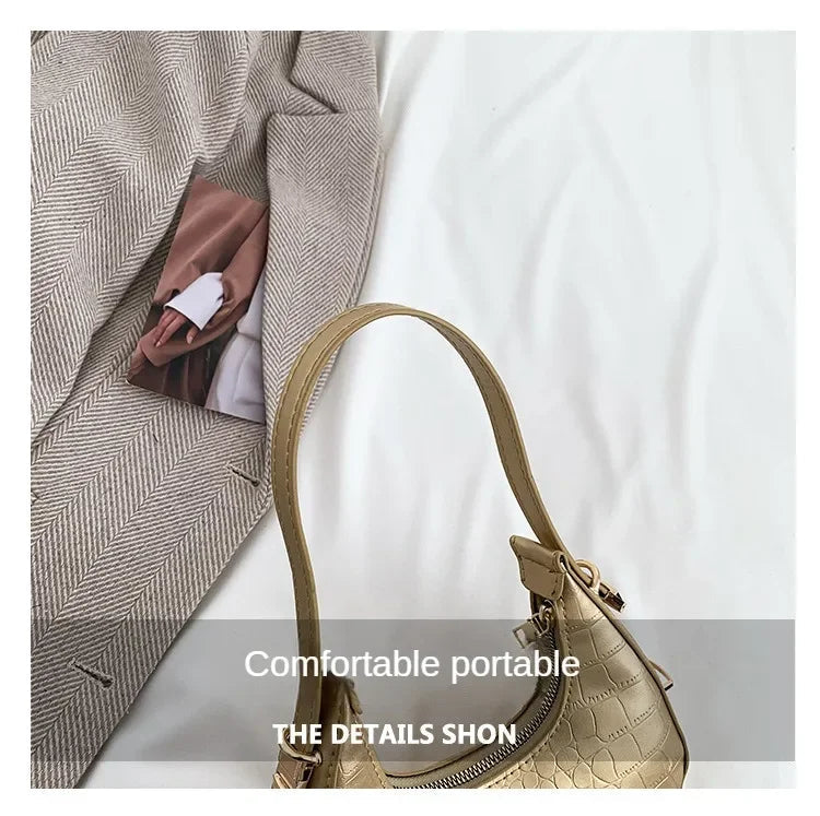 Fashion Luxury Design PU Leather Shoulder Bag Women Small Clutch Handbag Purse Female Underarm Bag Travel Totes shoulder bag RELUX.STORE