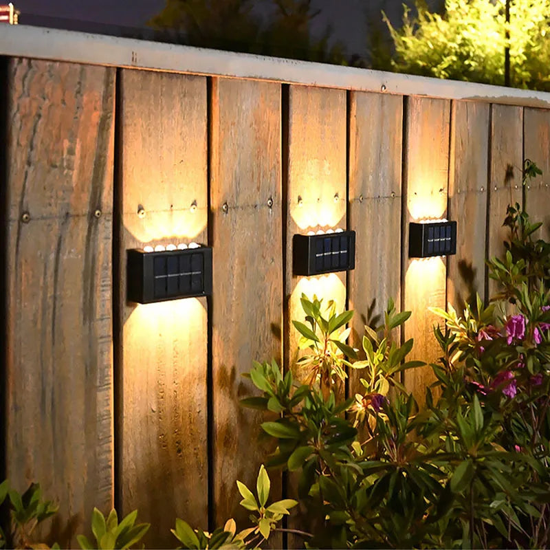 1pc 2/4/6/8/10/12LEDs Solar LED Wall Lights, Outdoor Wall Lamp For Garden, Patio, Ambient Light RELUX.STORE