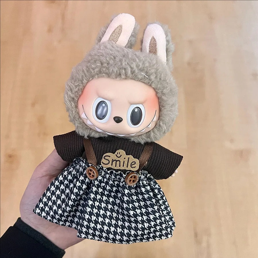 Labubu Clothing Popular New Products Fashion Velcro 17cm Doll Cute Dress Casual Set Skirt Plush Toy Clothing