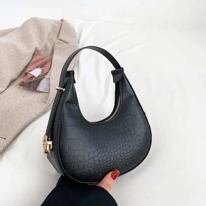 Fashion Luxury Design PU Leather Shoulder Bag Women Small Clutch Handbag Purse Female Underarm Bag Travel Totes shoulder bag RELUX.STORE
