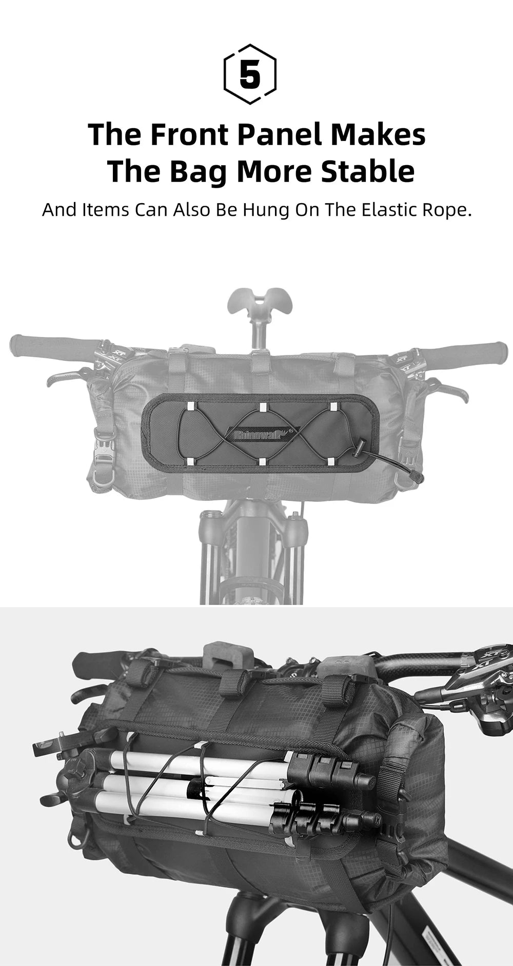 Rhinowalk Bicycle Handlebar Bag 12L Waterproof Bike Mounts Set Bike Bag Base With Replaceable Inner Dry Bag Luggage Storage