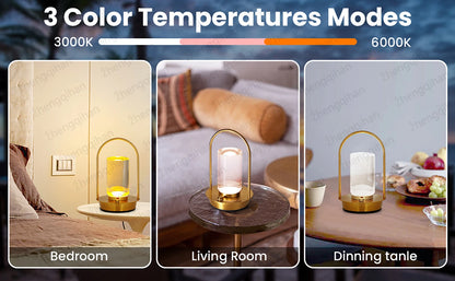 Table Lamp LED Touch Sensor Desktop Night Light Rechargeable Wireless Reading Lamp for Restaurant Hotel Bar Bedroom Decor Light