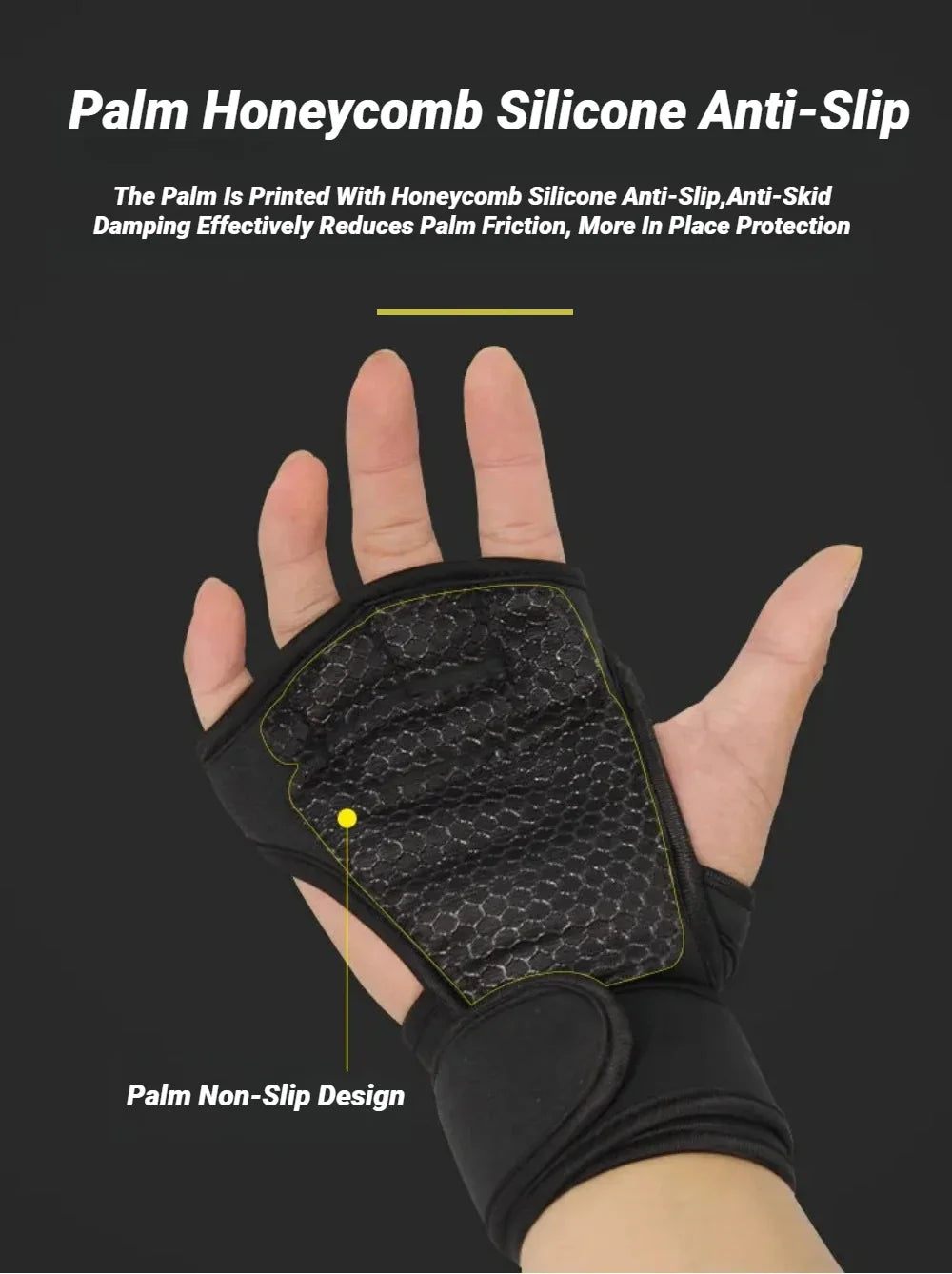 1Pair Training Sport Gloves for Men Women Workout Fitness Body Building Weightlifting Gym Hand Wrist Palm Protector Dumbbells Ha