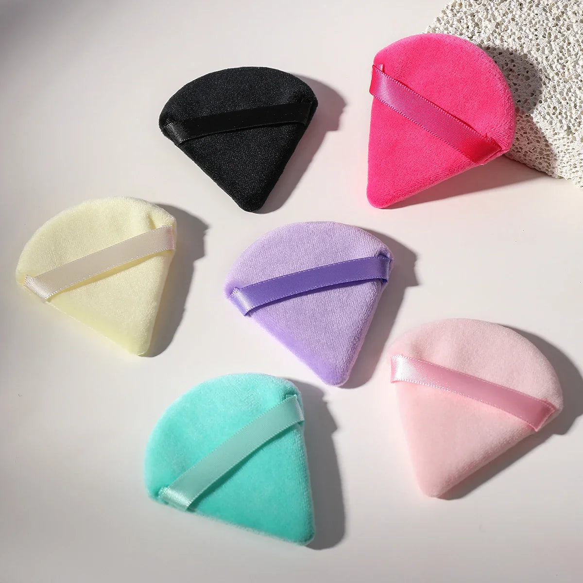 10/20Pcs Triangle Velvet Powder Puff Pizza Flours Mini Face Makeup Sponge Cosmetics Washable Lightweight Makeup Tool RELUX.STORE