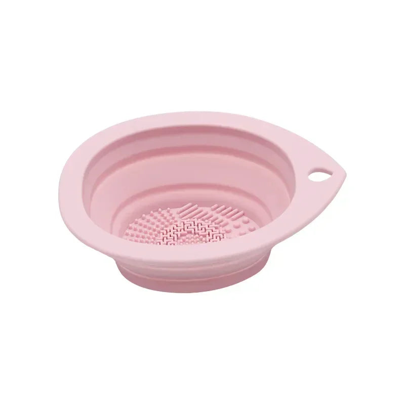 Silicone Makeup Brush Cleaner Folding Powder Puff Cleaning Bowl Eyeshadow Brushes Washing Soft Mat Beauty Tools Scrubber Box RELUX.STORE