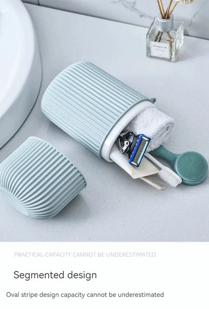 Travel Mouthwash Cup Portable Cute Essential for Business Trips Toothbrush Case with Lid Multifunctional Storage Set