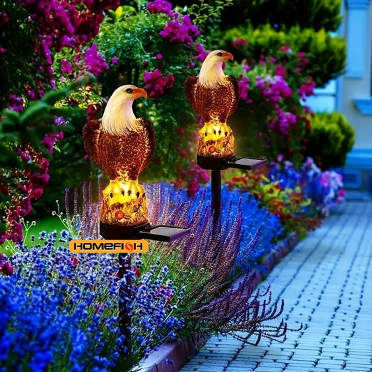 Solar Resin Eagle Lawn Lamp - Outdoor LED Ground Light, Patio & Garden Decorative Lamp