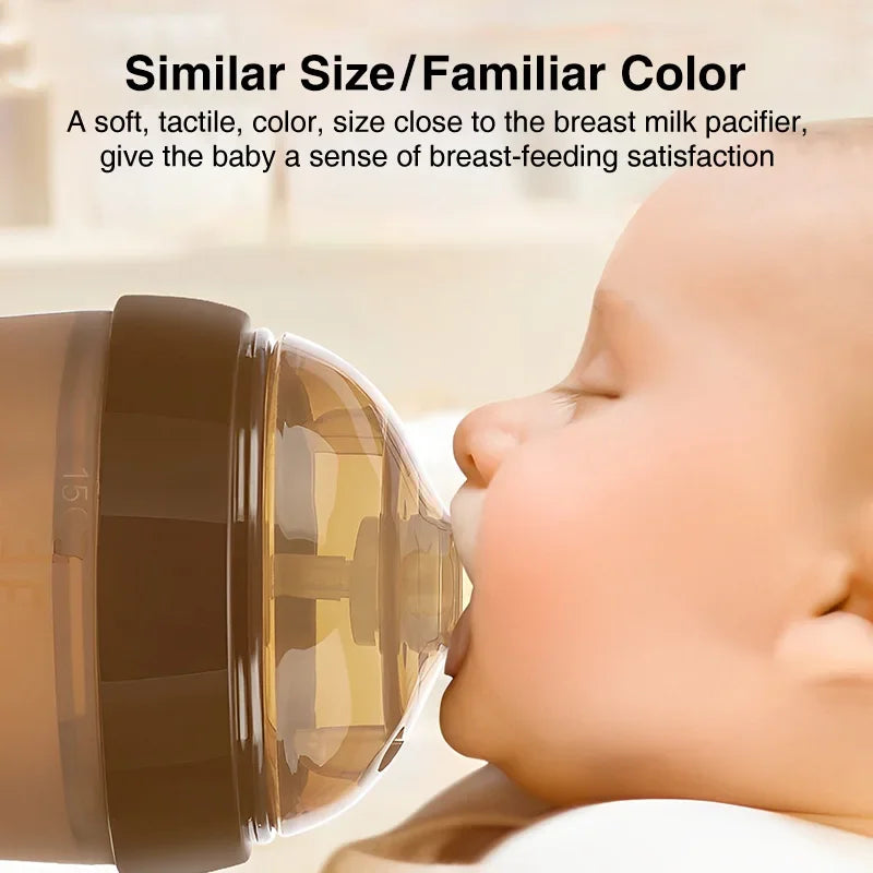 🍼✨ Portable Baby Silicone Feeding Bottle with Handle – 150ml/250ml Newborn Drop-Resistant BPA-Free Bottle 👶