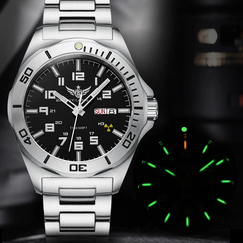 Yelang V1019 Brand 44MM Men Watch NH36 100M PROFESSIONAL WATERPROOF Deep Diving Mechanical Automatic Watch Sapphire Lens Reloj