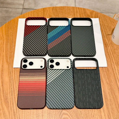 For Magsafe Magnetic Wireless Charging Luxury Solid Color Carbon Fiber Phone Case For iPhone 17 Pro Max Air Bumper Back Cover RELUX.STORE