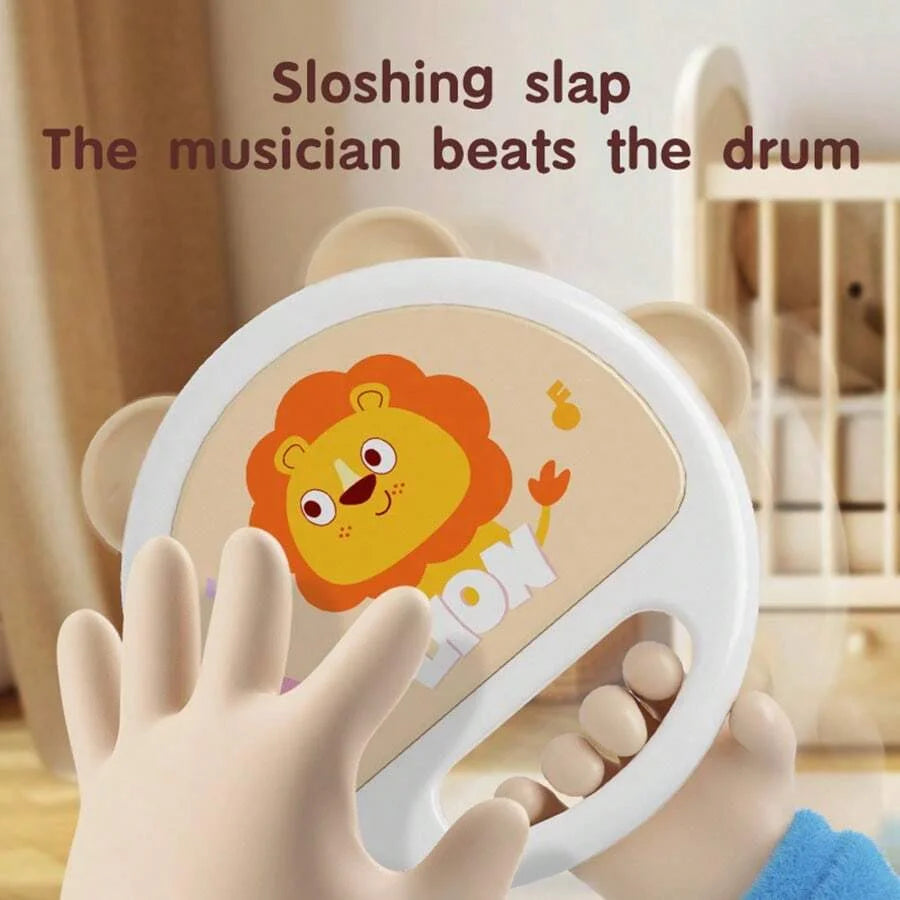 Baby Clapping Tambourine Delicate Tambourines Percussion Instrument Adorable Tambourines Handheld Tambourine Instrument For Kids RELUX.STORE