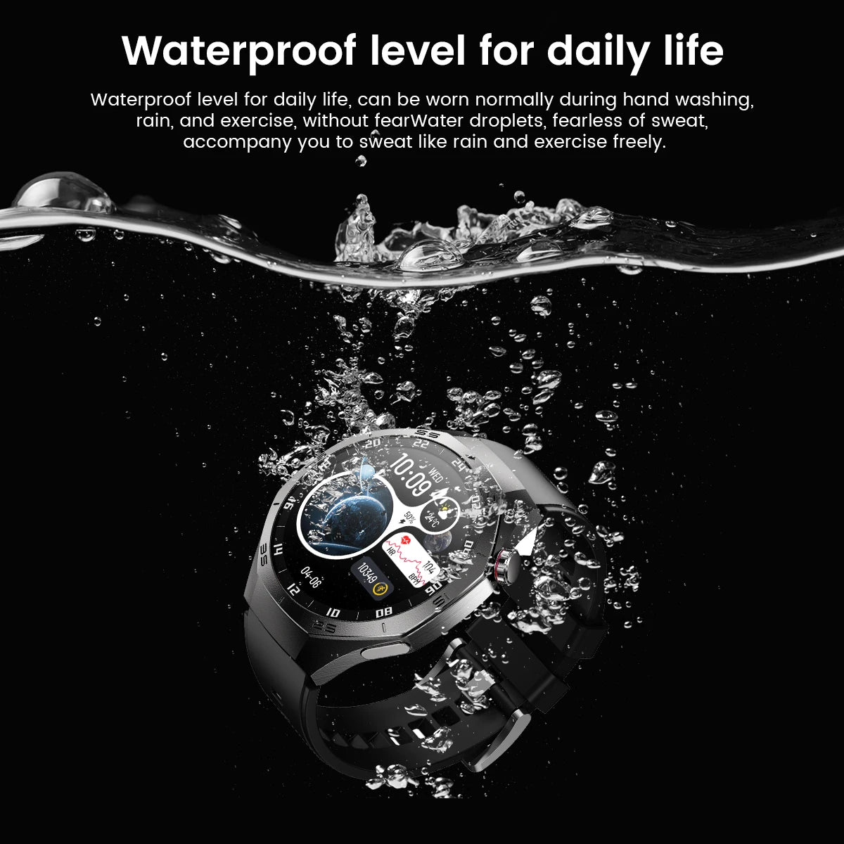 2025New For Android and ios Smart Watch Men AMOLED Screen GPS Motion trajectory Heart Rate Bluetooth Calls SmartWatch Waterproof