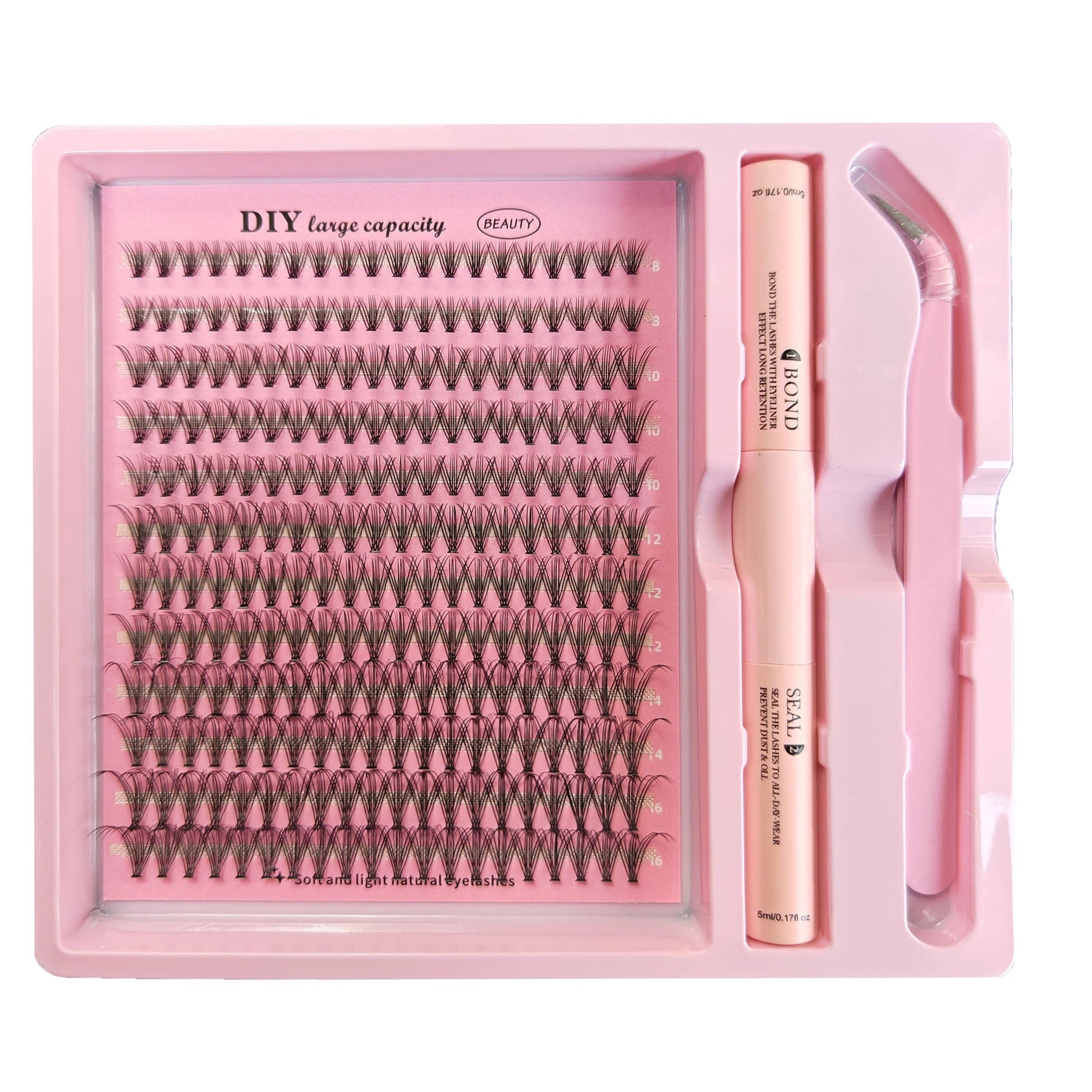 DIY Lashes Extension Kit Lash Bond and Seal Remover Eyelashes 200 PCS Clusters Makeup Tools for Gluing Lashes Gluing Glue RELUX.STORE