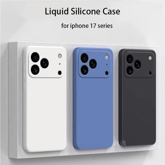 Square Liquid Silicone Phone Case for Apple iPhone 17 Pro Max 17 Air Soft Cover Case RELUX.STORE