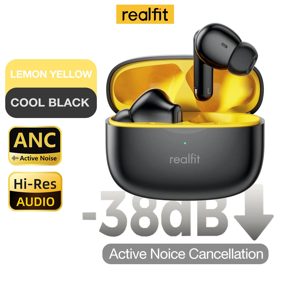 Realfit F3 ANC Active Noice Cancellation Bluetooth Earphones ENC Call HIFI Stereo Superb Bass Wireless Earbuds Sport Gaming RELUX.STORE